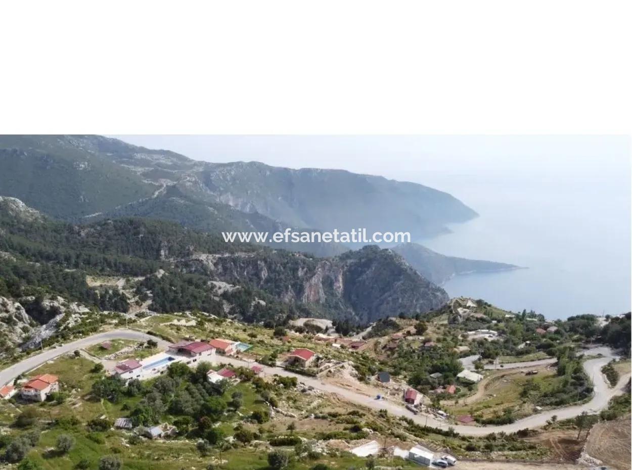 Fethiye Karaağaç Freistehende Eigentumsurkunde Meerblick 400 M2 Grundstück Zum Verkauf