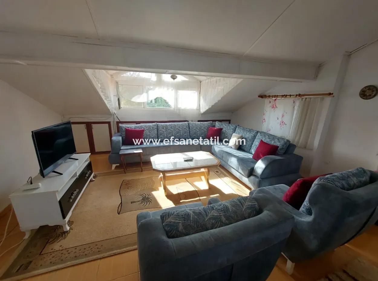 Möblierte 2 1, 70M2, Penthouse-Wohnung Zu Vermieten Im Zentrum Von Dalyan, Muğla