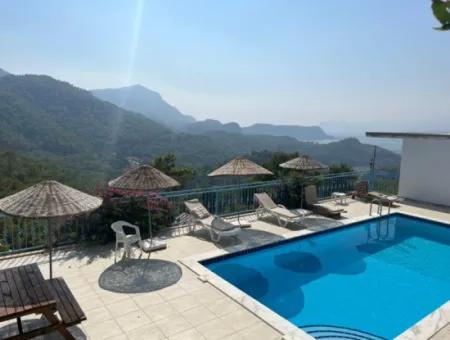 Muğla Dalyan Gökbelde Freistehende Möblierte Villa Mit Meerblick Zu Vermieten