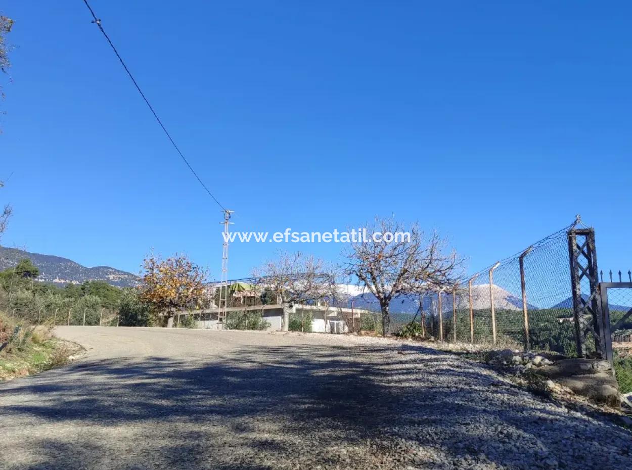 120 M2, 3 1 Single Storey House For Sale On 8500 M2 Land With Sea And Nature View In Antalya Finike Alacadağ