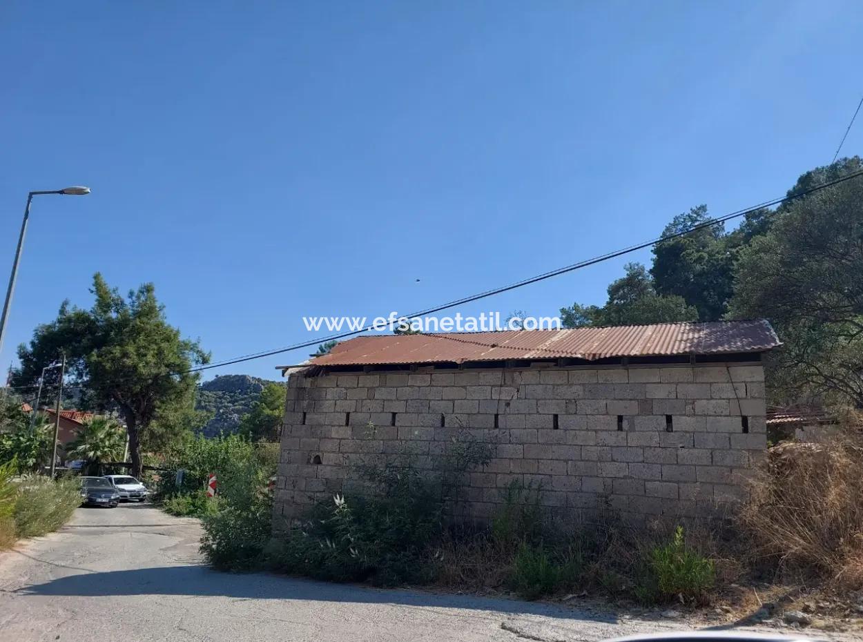 485 M² Zoned Land For Sale In Muğla Ortaca Sarigerme Center – Village House With Warehouse