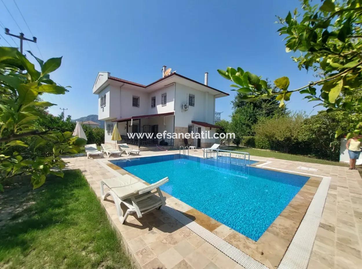 Detached Villa With Pool For Sale In Dalyan – 3 1 Duplex With Heat Pump