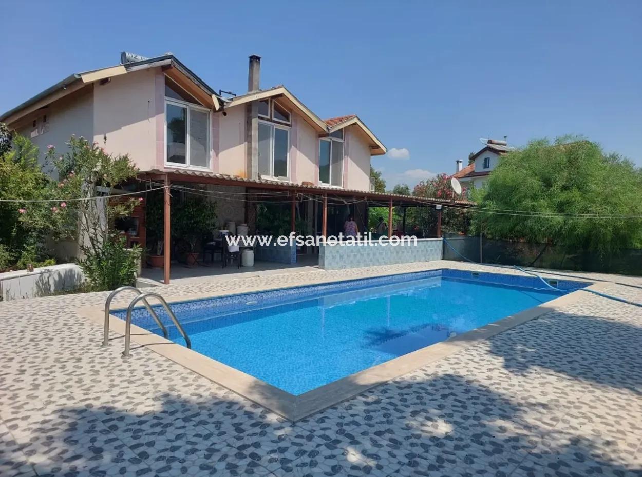Detached House With Swimming Pool, Mountain And Nature View In Muğla Ortaca Okçular For Sale