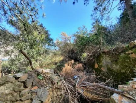 Ruined Stone Village House For Sale In Gökova And Its Land