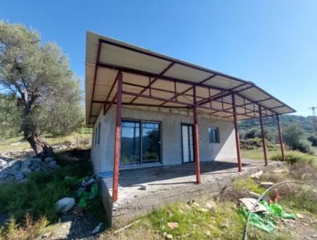 On 763 M2 Land In Ortaca Gökbel, Rough Construction 70 M2, 2 1 Prefabricated House For Sale