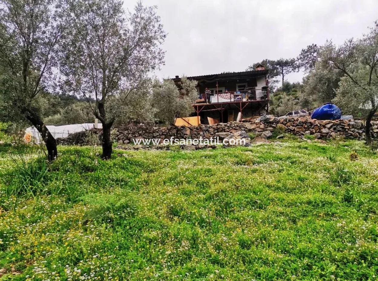 Fethiye Göcek Taşbaşında Satılık Doğa İçinde Müstakil Köy Evi