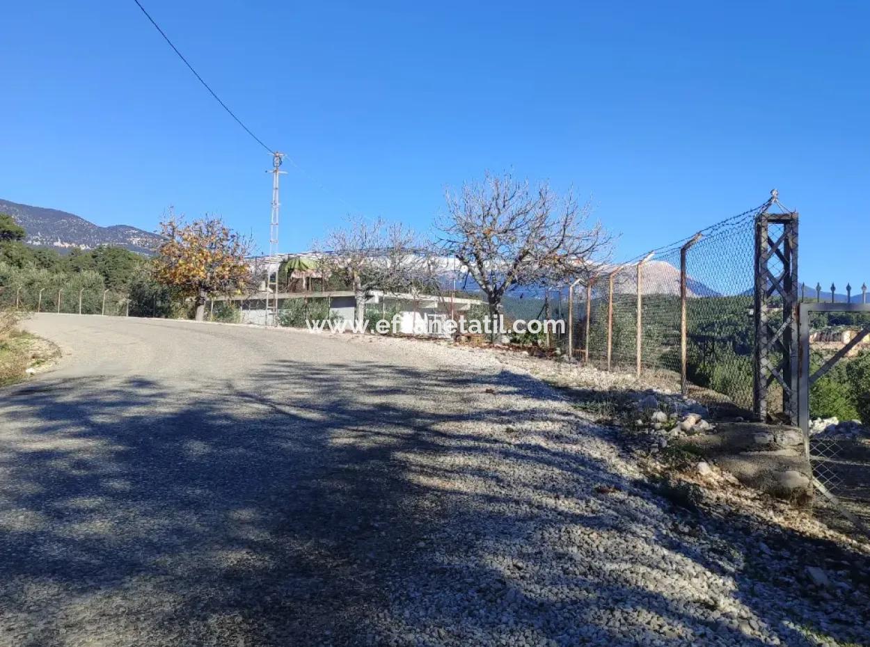 Antalya Finike Alacadağda Deniz Ve Doğa Manzaralı 8500 M2 Arazide 120 M2, 3+1 Tek Katlı Ev Satılık
