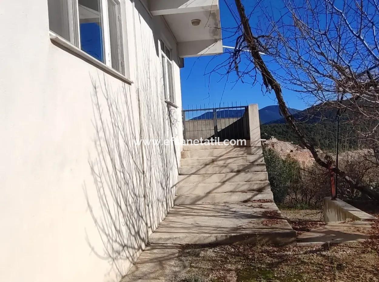 Antalya Finike Alacadağda Deniz Ve Doğa Manzaralı 8500 M2 Arazide 120 M2, 3+1 Tek Katlı Ev Satılık