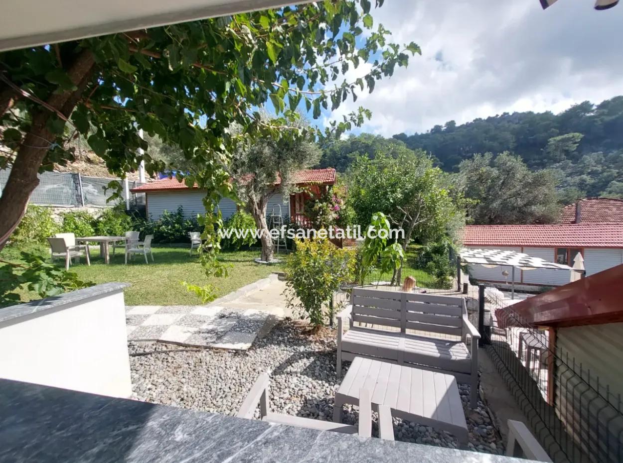 Muğla Ortaca Gökbel  Doga İçinde  Yüzme Havuzlu 1+1 Ahşap Eşyalı Bungalov Kiralık